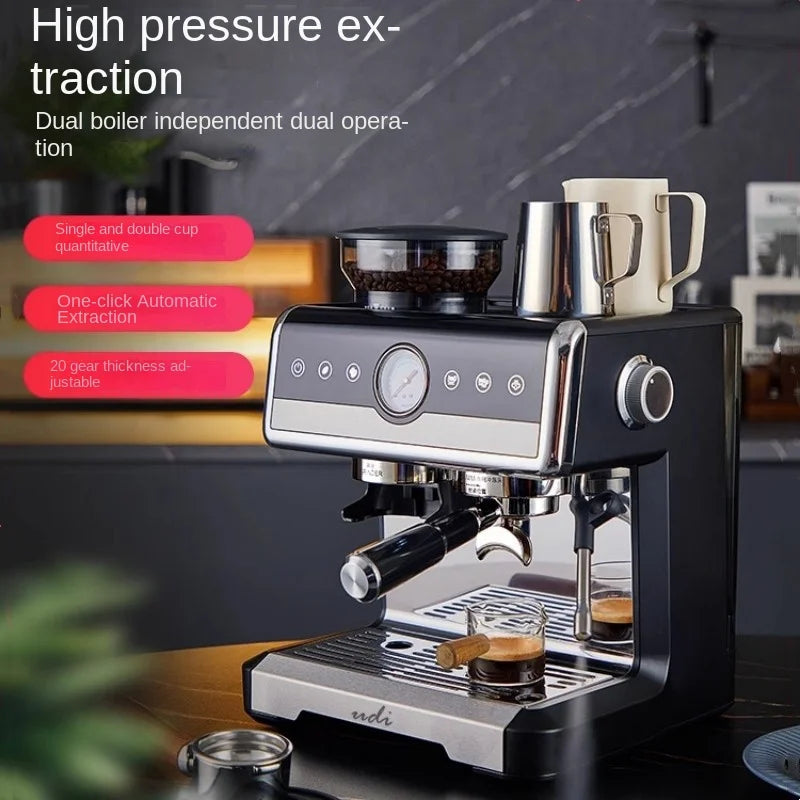 Caffeine & Co Semi-Automatic Italian Coffee Espresso Machine Dual Heating Commercial Grade Hotel Car Use Small Enrichment