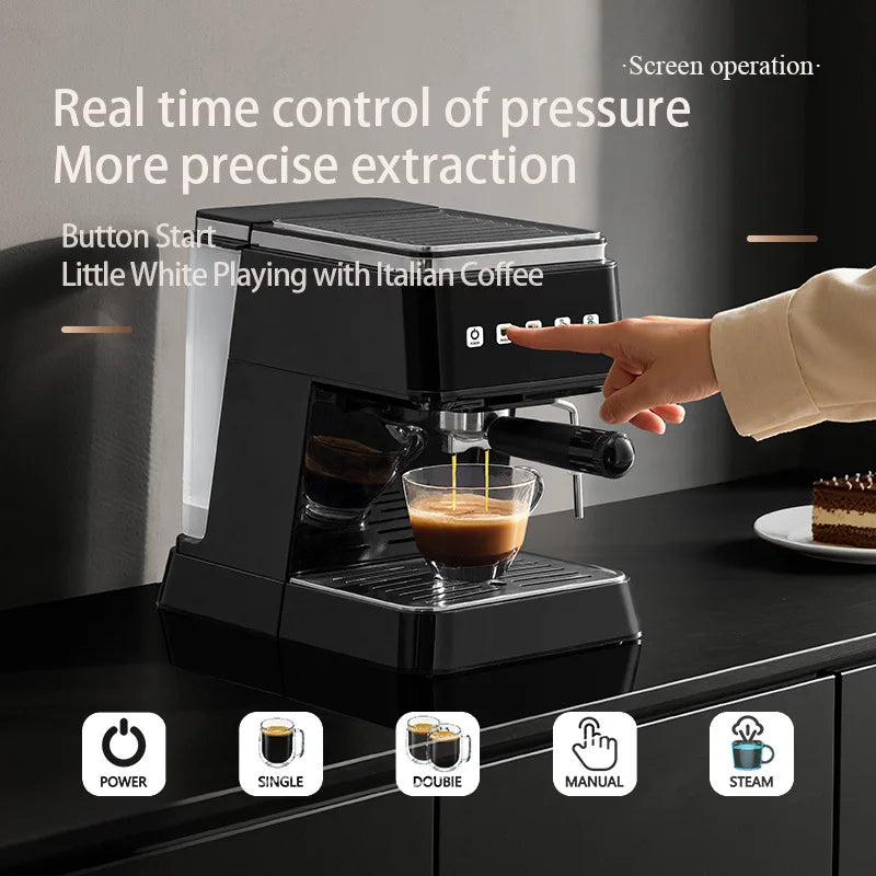 Caffeine & Co Italian Semi-automatic High Pressure Extraction Household Small Concentrated Steam Milk Foam Integrated Coffee Machine