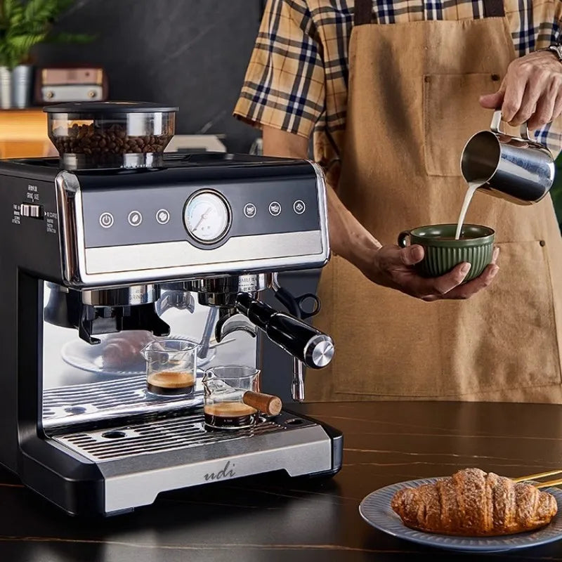 Caffeine & Co Semi-Automatic Italian Coffee Espresso Machine Dual Heating Commercial Grade Hotel Car Use Small Enrichment
