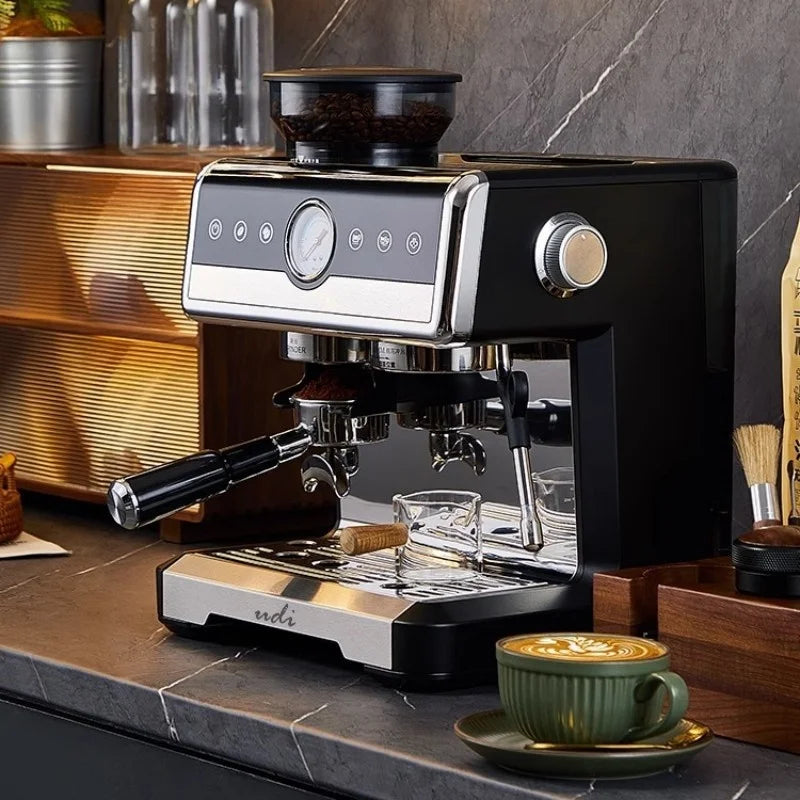 Caffeine & Co Semi-Automatic Italian Coffee Espresso Machine Dual Heating Commercial Grade Hotel Car Use Small Enrichment