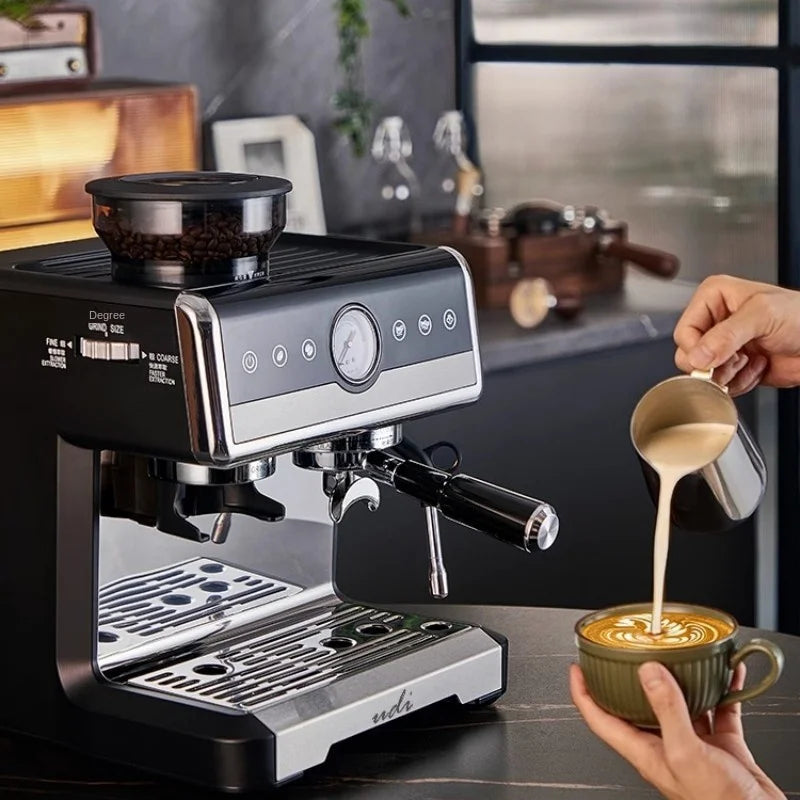 Caffeine & Co Semi-Automatic Italian Coffee Espresso Machine Dual Heating Commercial Grade Hotel Car Use Small Enrichment